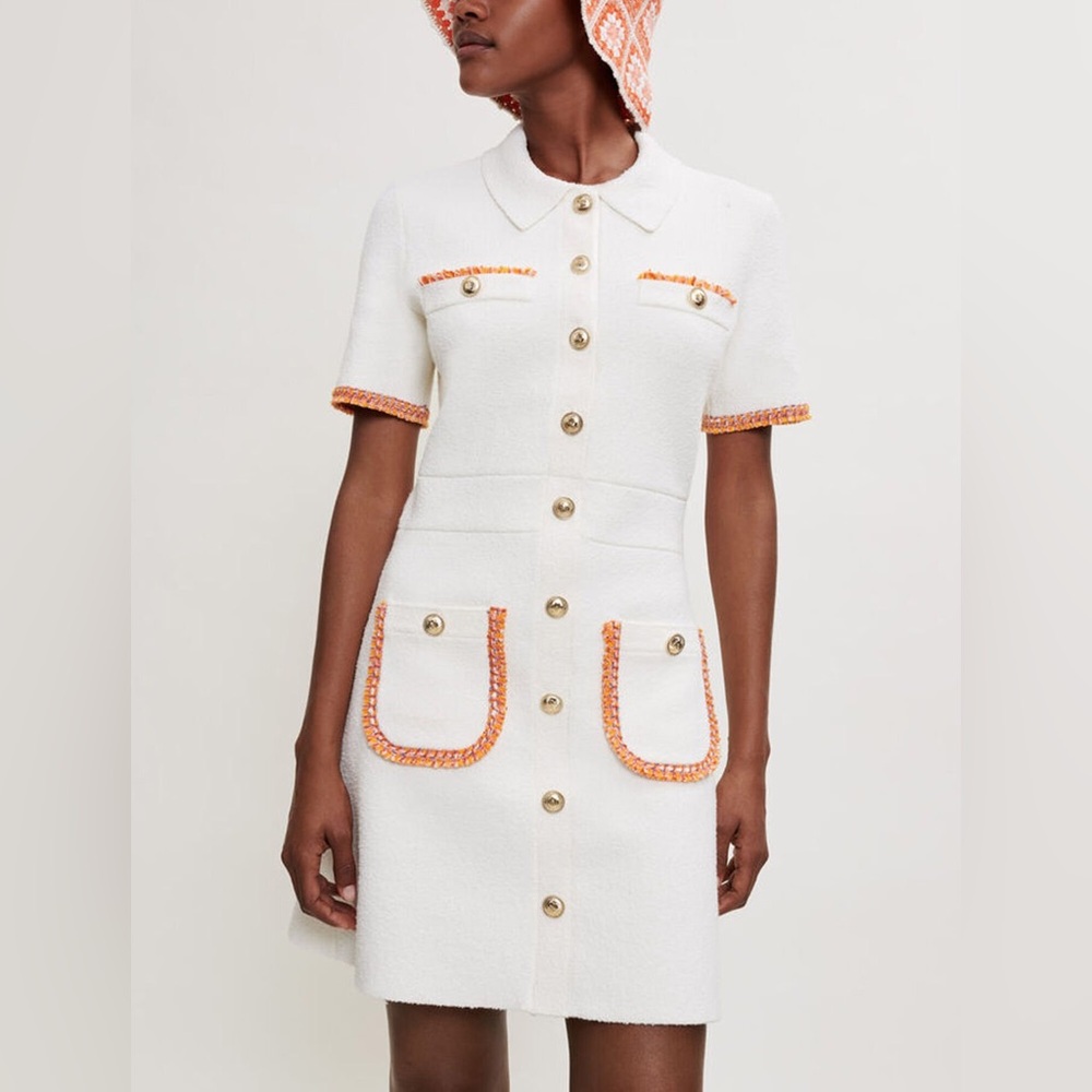Maje Knit dress with contrasting trim